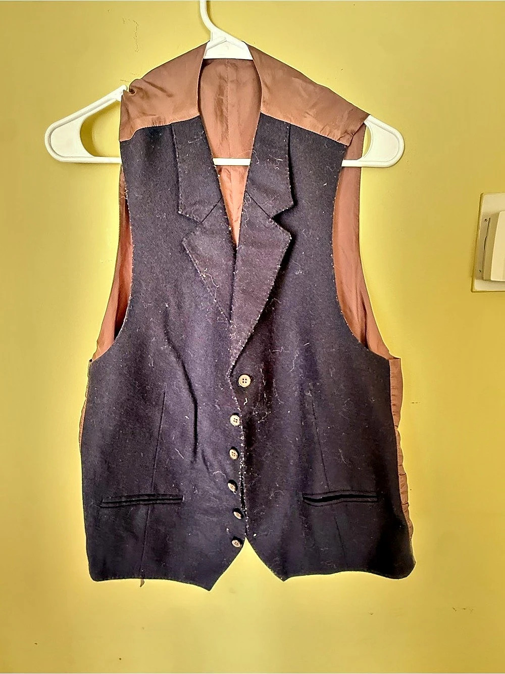 SuitSupply Wool Contrast Back Vest